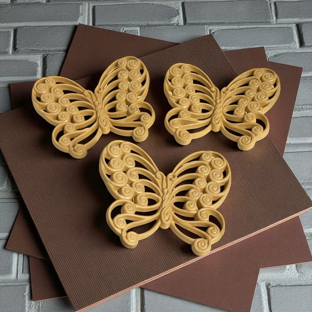 Burwood Products Butterfly Wall Hangings 2146 Vintage‎ 70s 3D MCM Retro SET OF 3